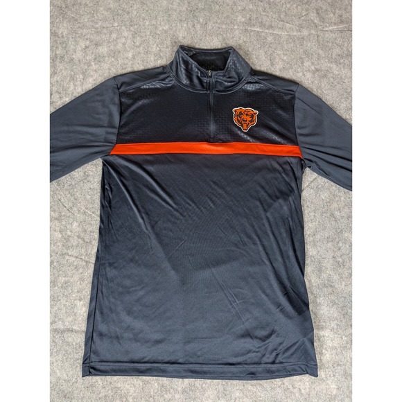 Mens Chicago Bears NFL Team Apparel Quarter Zip Pullover Shirt Size M - Picture 4 of 7